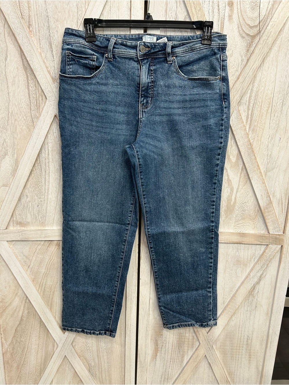Time and Tru Women's Cropped Blue Denim Ankle Jeans